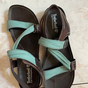 Timberland Earthkeepers Lola Bay Slide Blue/brown Sandals size 9
